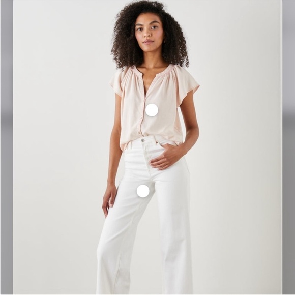 Rails Alena Petal Split Neck Top Size S - Picture 10 of 10